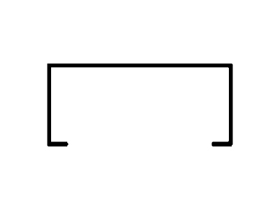 Canal liso 40 x 90 x 1,8 mm
